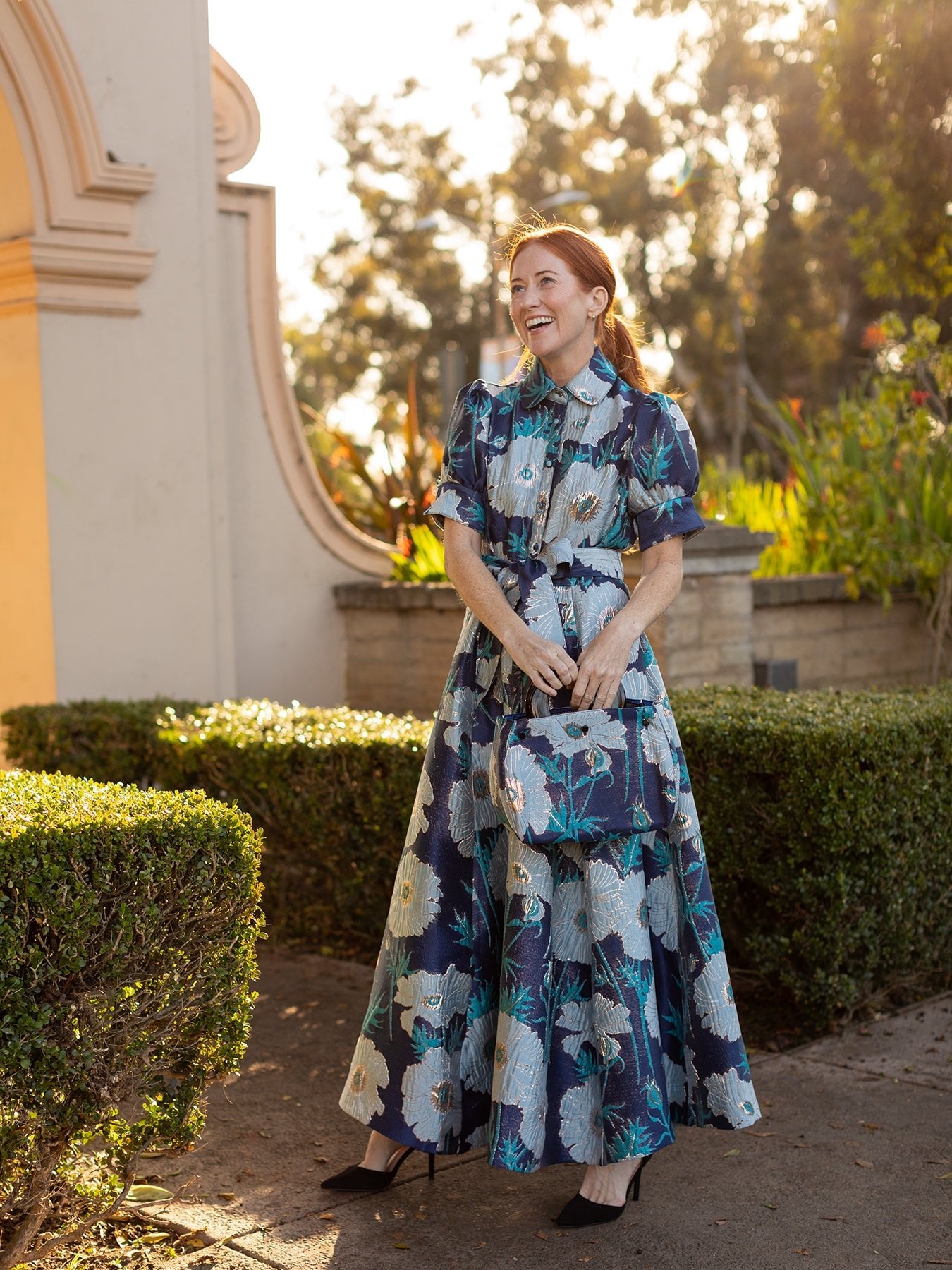 EVANGELINE dress Tree Poppy Blue – Lesley Evers