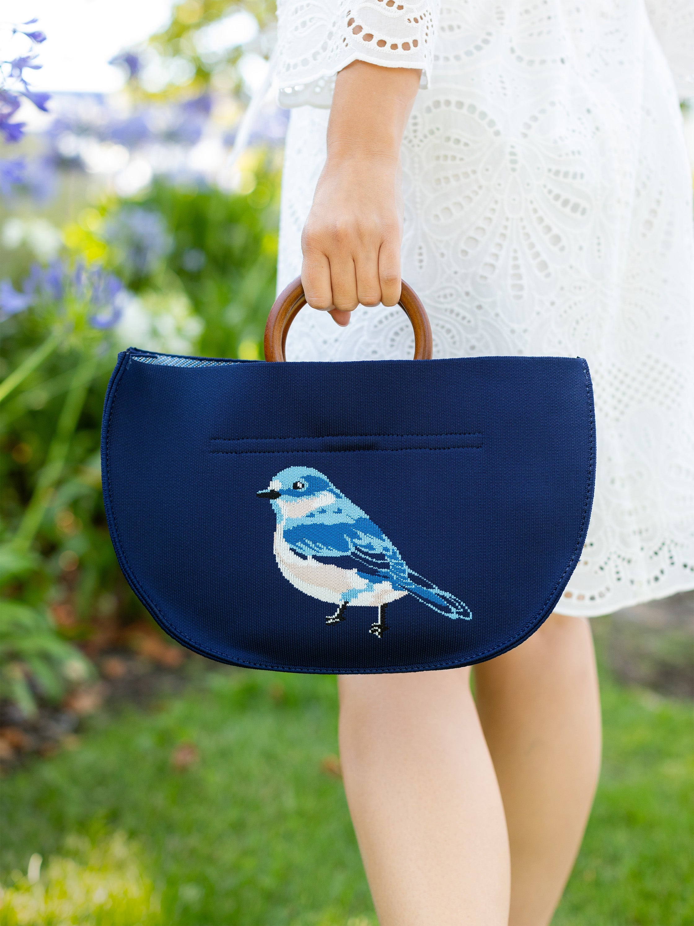 EVIE handbag Blue Bird – Lesley Evers