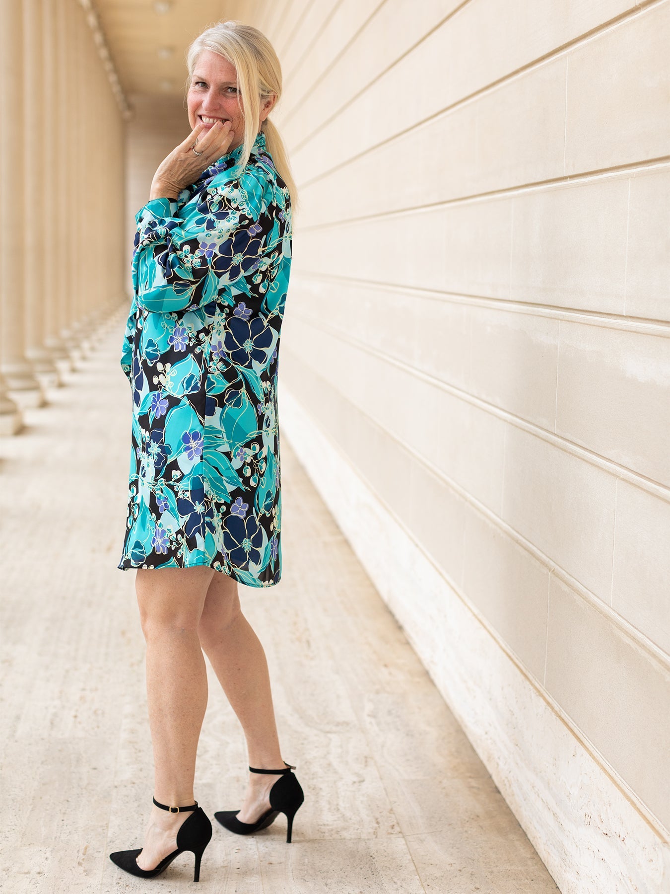 FLORENCE dress Plum Blossom Blue - Lesley Evers - Dress - florence - formal