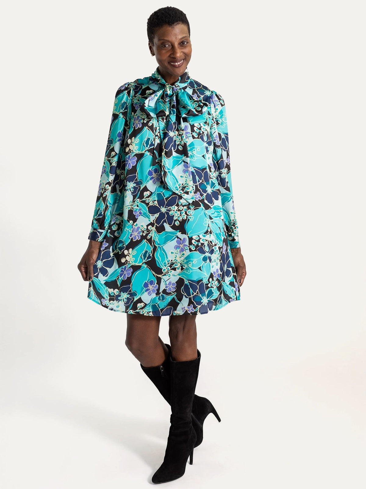 FLORENCE dress Plum Blossom Blue - Lesley Evers-Dress-florence-formal