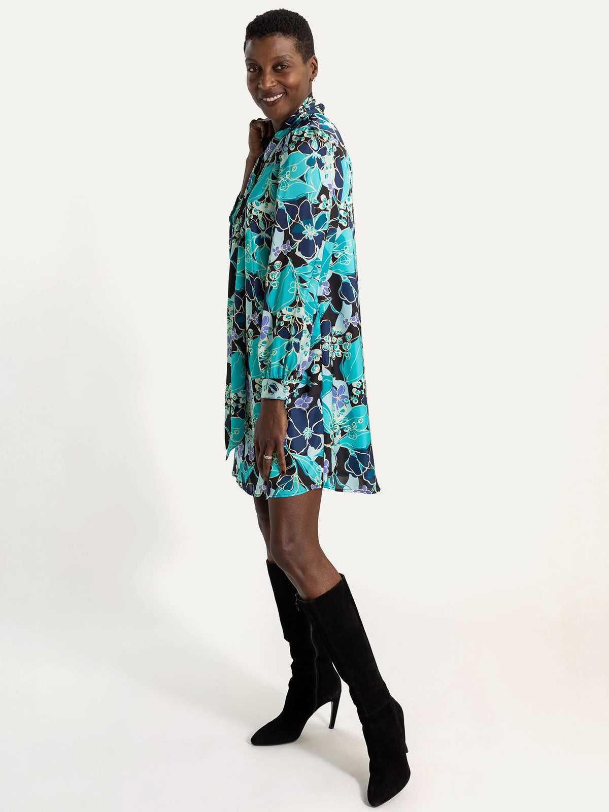 FLORENCE dress Plum Blossom Blue - Lesley Evers-Dress-florence-formal