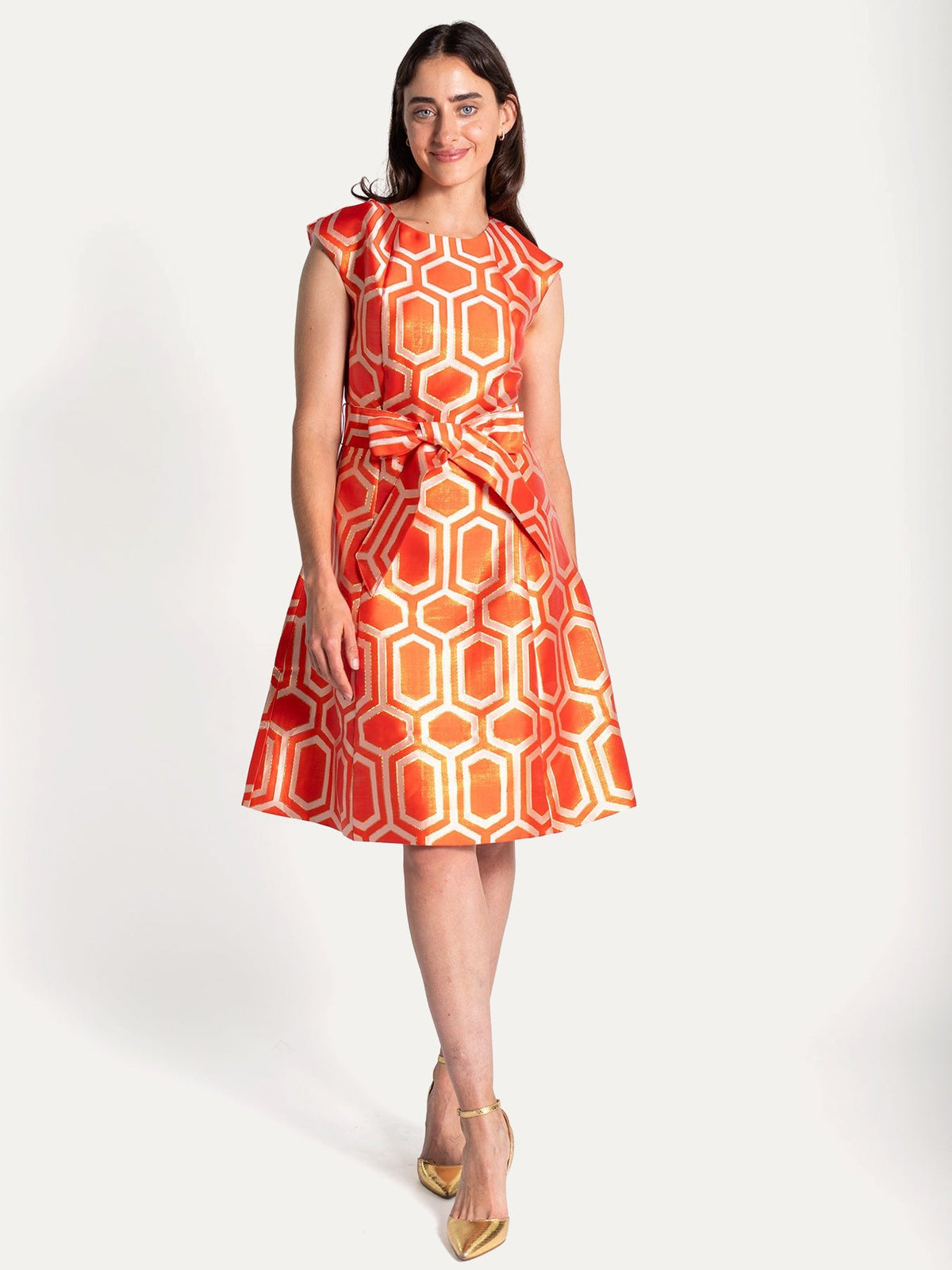 FRANCES dress Pavilion Red - Lesley Evers-Dress-gown-Shop
