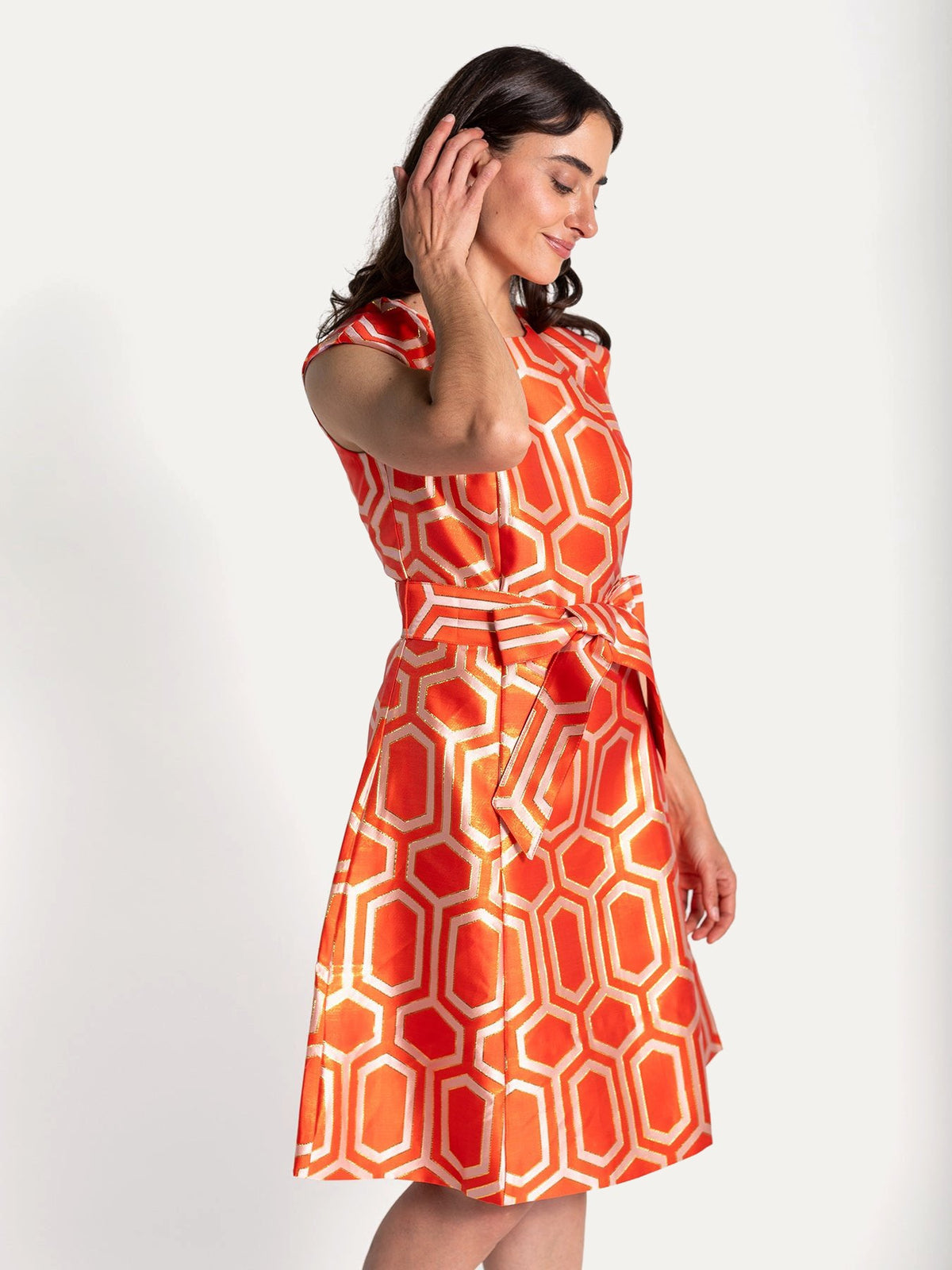 FRANCES dress Pavilion Red - Lesley Evers-Dress-gown-Shop