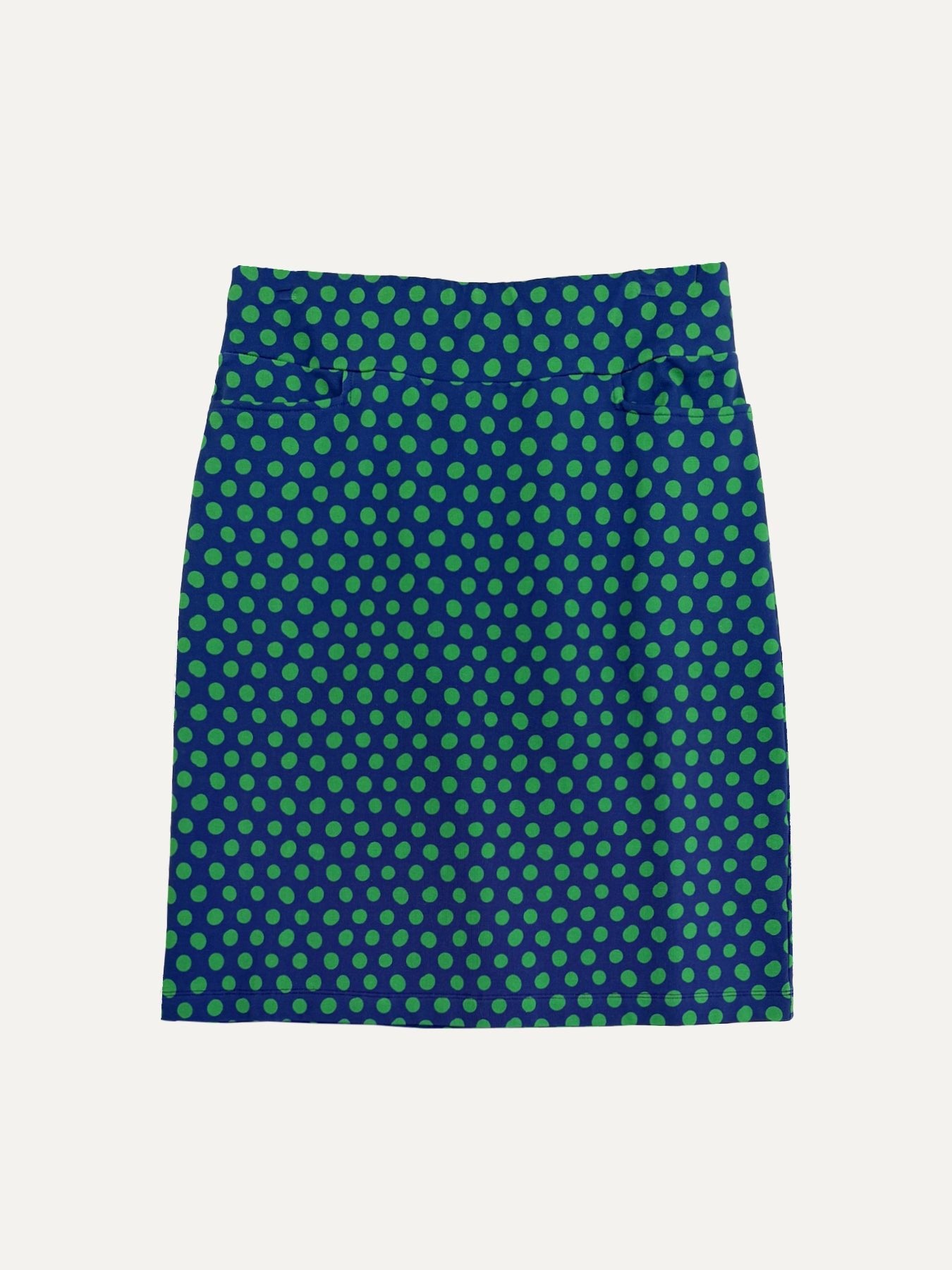 FREYA skirt Polka Dots Navy and Green - Lesley Evers-Bottoms-floral-freya