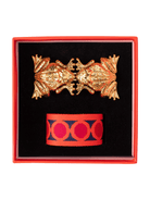 FROGS Belt Buckle with Orange Circles Belt Strap - Lesley Evers - Accessories - accessory - pebble