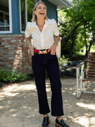 FROGS Belt Buckle with Orange Circles Belt Strap - Lesley Evers - Accessories - accessory - pebble