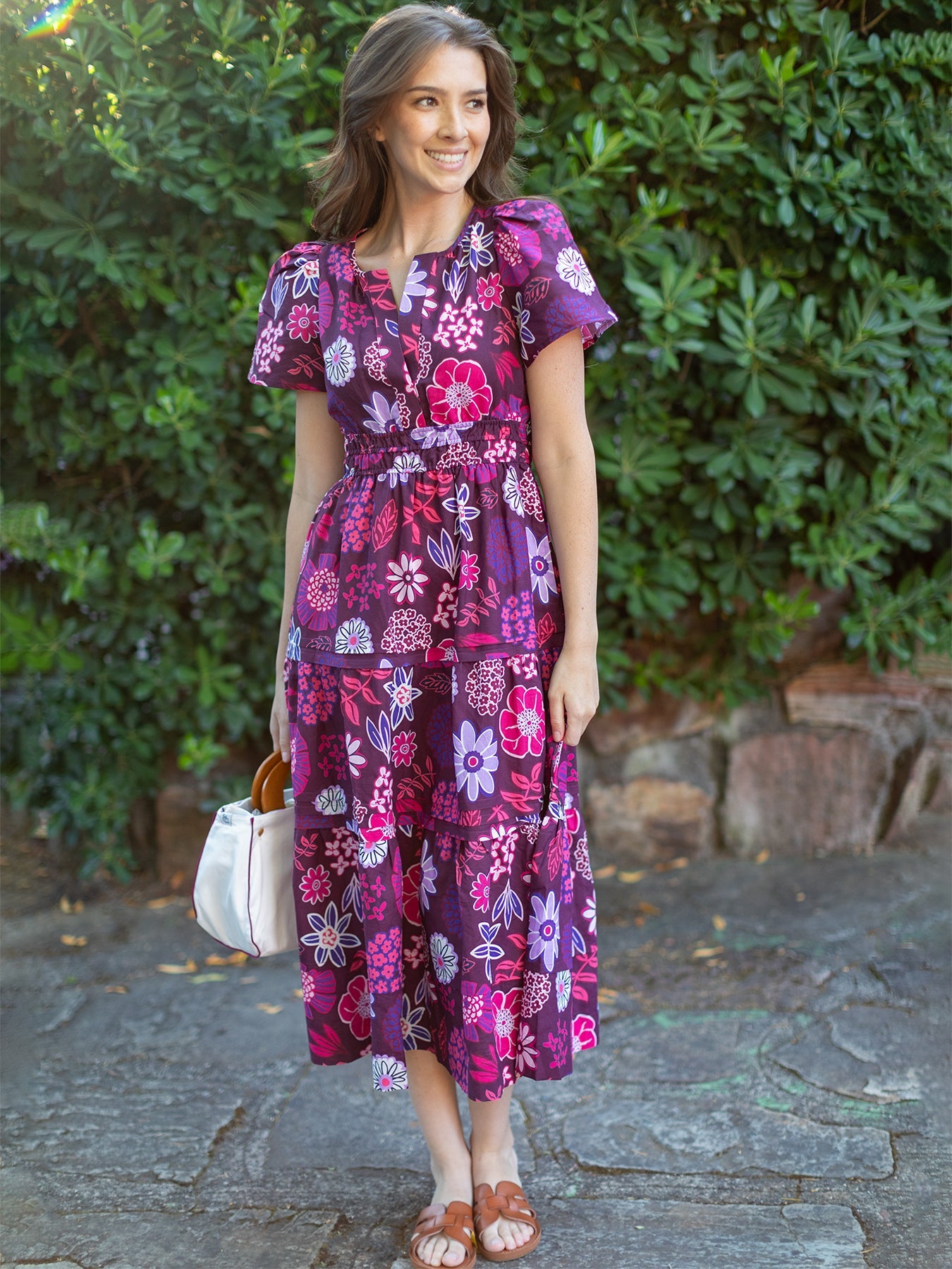 GENEVIEVE dress Dazzle Flower Magenta - Lesley Evers - Best Seller - dazzle flower magenta - Dress