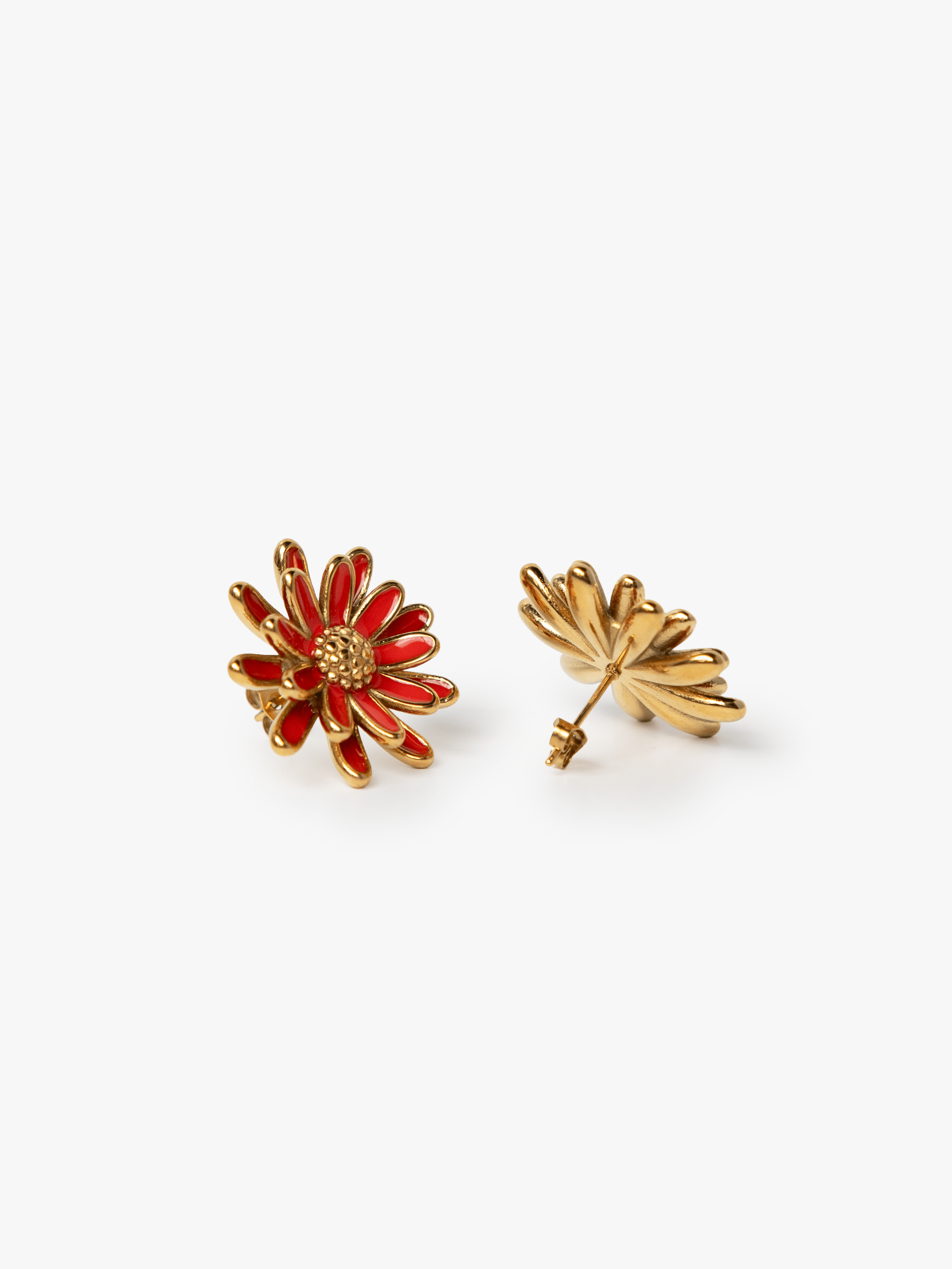 Gerbera Daisy Earrings Orange - Lesley Evers - Accessories - accessory - pebble