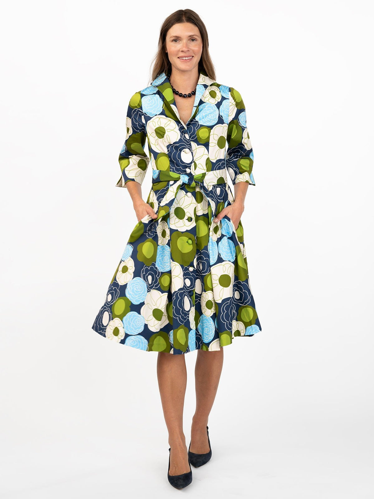GRACE dress Flower Charm Navy - Lesley Evers-Dress-Grace-Shop