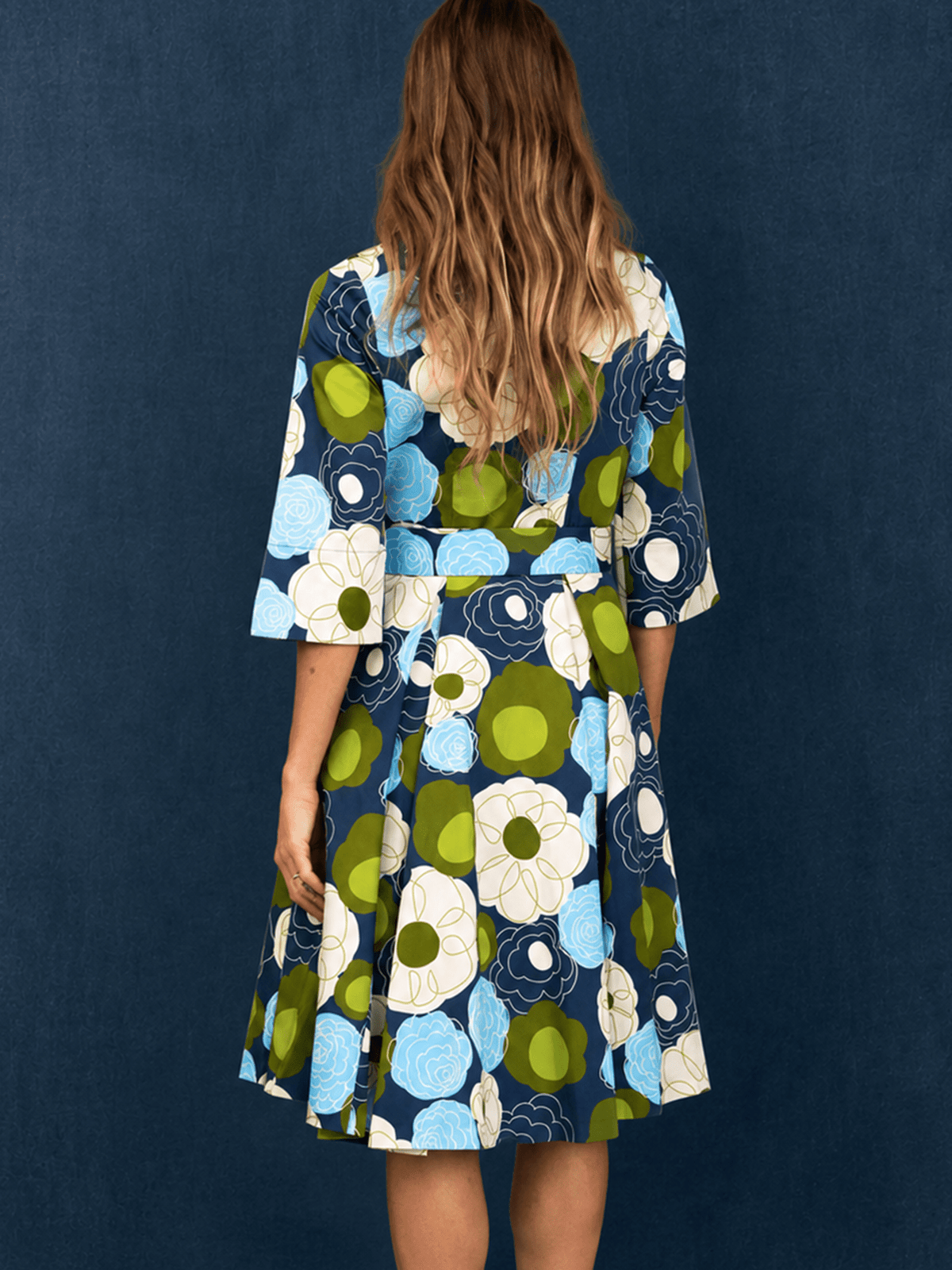 GRACE dress Flower Charm Navy - Lesley Evers-Dress-Grace-Shop