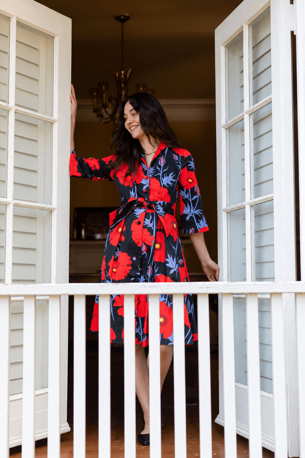 GRACE dress Tree Poppy Red - Lesley Evers-Dress-Grace-Shop