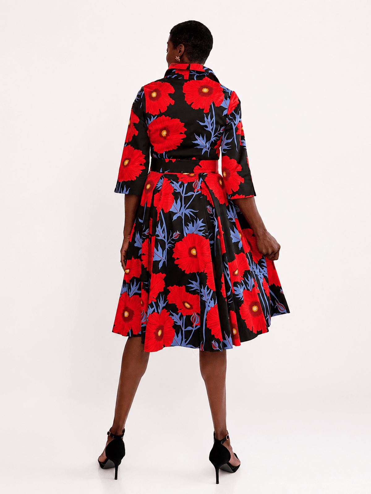 GRACE dress Tree Poppy Red - Lesley Evers-Dress-Grace-Shop