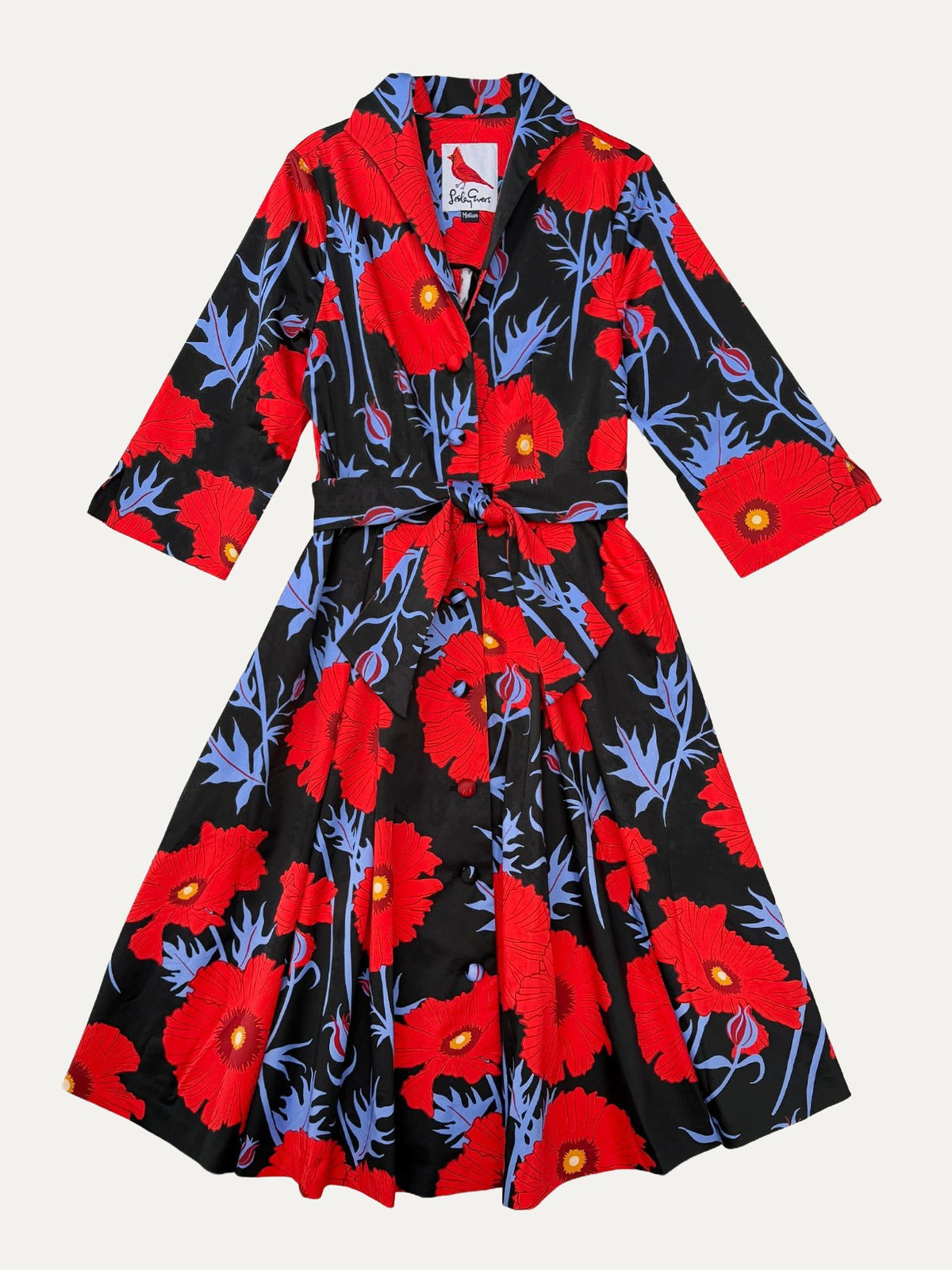 GRACE dress Tree Poppy Red - Lesley Evers-Dress-Grace-Shop