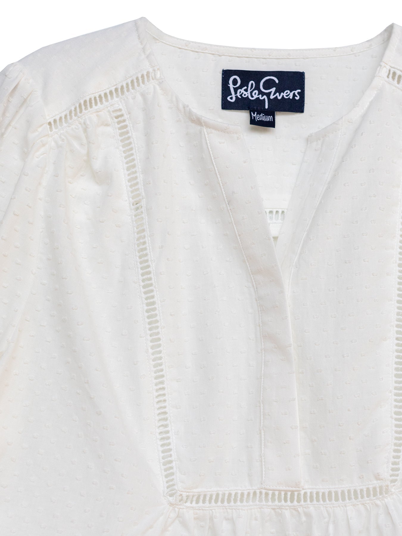 HANNAH blouse White Swiss Dot – Lesley Evers