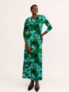 HARLOW dress Wild Bloom Navy - Lesley Evers-Dress-formal-Shop