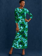 HARLOW dress Wild Bloom Navy - Lesley Evers-Dress-formal-Shop