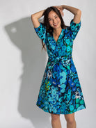 HARRIET dress Garden Party Blue - Lesley Evers - harriet - Shop - Shop/All Products