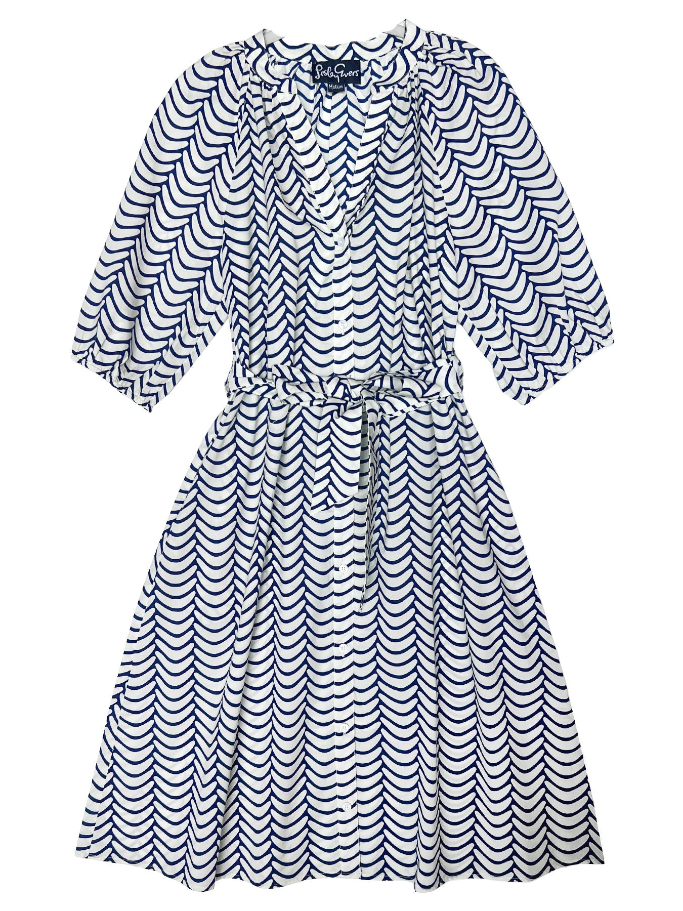 HARRIET dress Navy Scoops - Lesley Evers-navy and white-scoops-Shop
