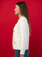 HAZEL cardigan Ivory - Lesley Evers-cardigan-dinner with friends-emma