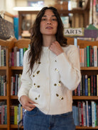 HAZEL cardigan Ivory - Lesley Evers-cardigan-dinner with friends-emma