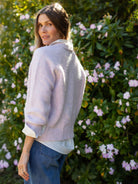 HAZEL cardigan Lavender - Lesley Evers-cardigan-dinner with friends-emma