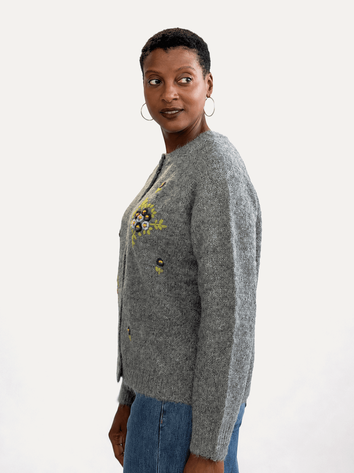 HAZEL cardigan Slate - Lesley Evers-cardigan-dinner with friends-emma