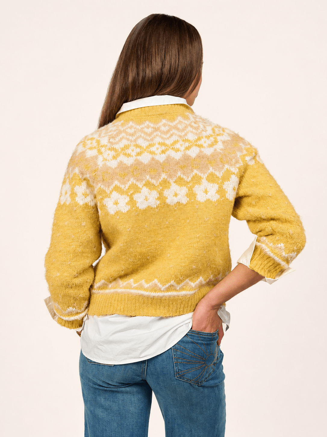 HAZEL cardigan Yellow - Lesley Evers-cardigan-dinner with friends-emma