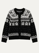 HAZEL Fair Isle cardigan Black - Lesley Evers-cardigan-dinner with friends-emma
