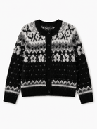 HAZEL fair isle cardigan Black - Lesley Evers-cardigan-dinner with friends-emma