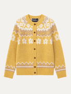 HAZEL Fair Isle cardigan Yellow - Lesley Evers-cardigan-dinner with friends-emma