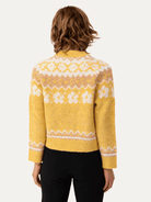 HAZEL Fair Isle cardigan Yellow - Lesley Evers-cardigan-dinner with friends-emma