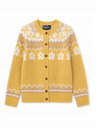 HAZEL fair isle cardigan Yellow - Lesley Evers-cardigan-dinner with friends-emma