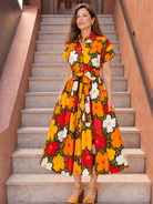 HEIDI dress California Poppy - Lesley Evers-cotton dress-Dress-heidi
