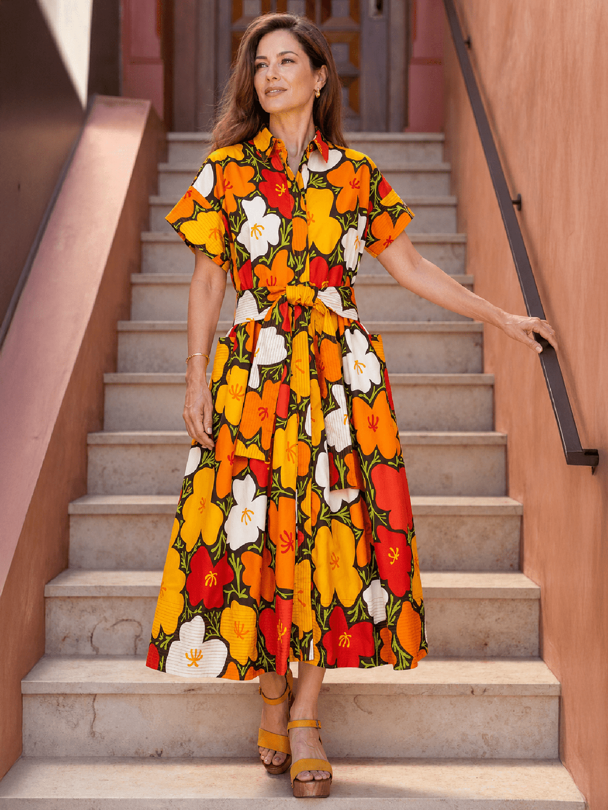 HEIDI dress California Poppy - Lesley Evers-cotton dress-Dress-heidi