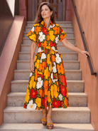 HEIDI dress California Poppy - Lesley Evers-cotton dress-Dress-heidi