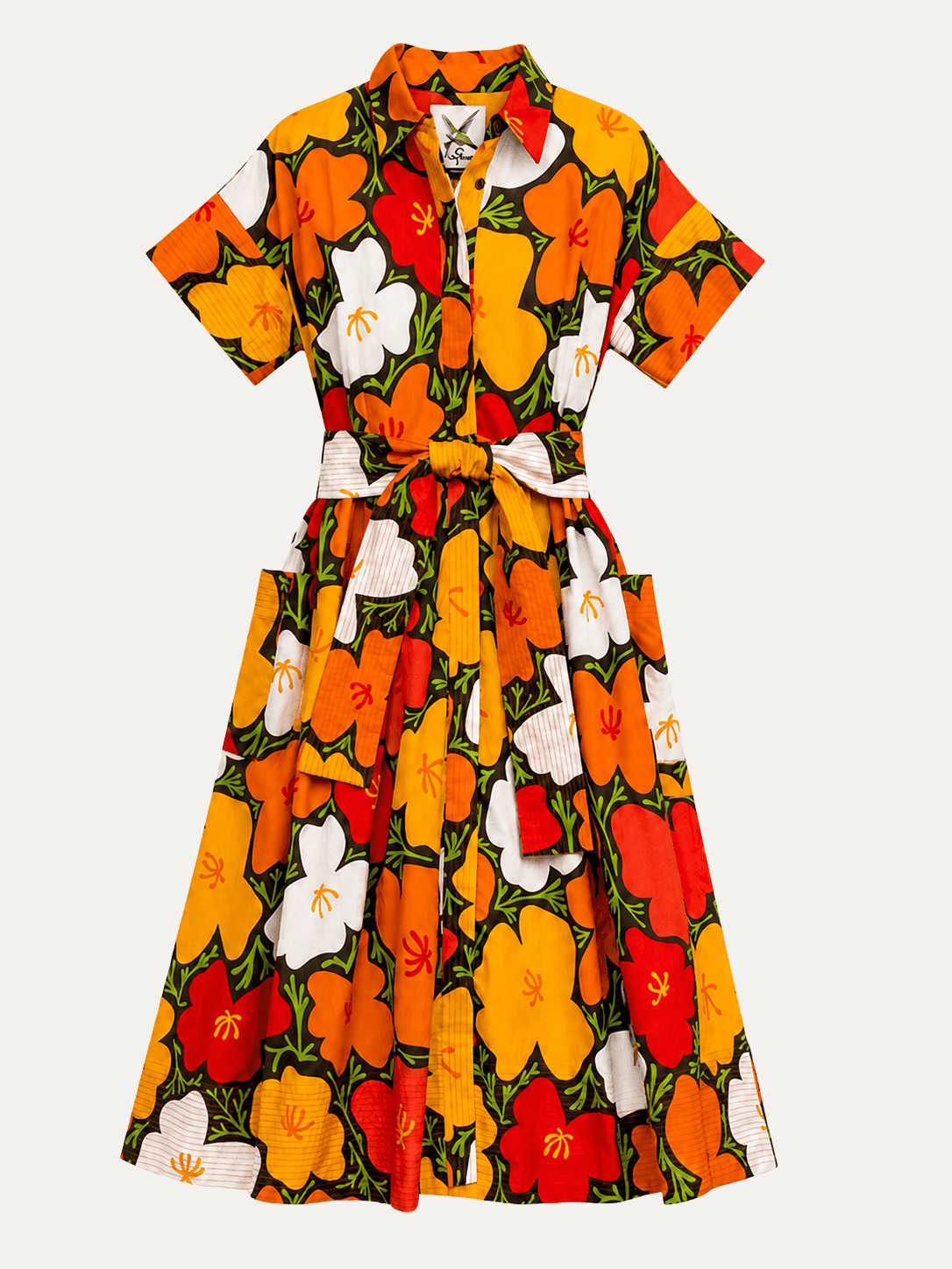 HEIDI dress California Poppy - Lesley Evers-cotton dress-Dress-heidi