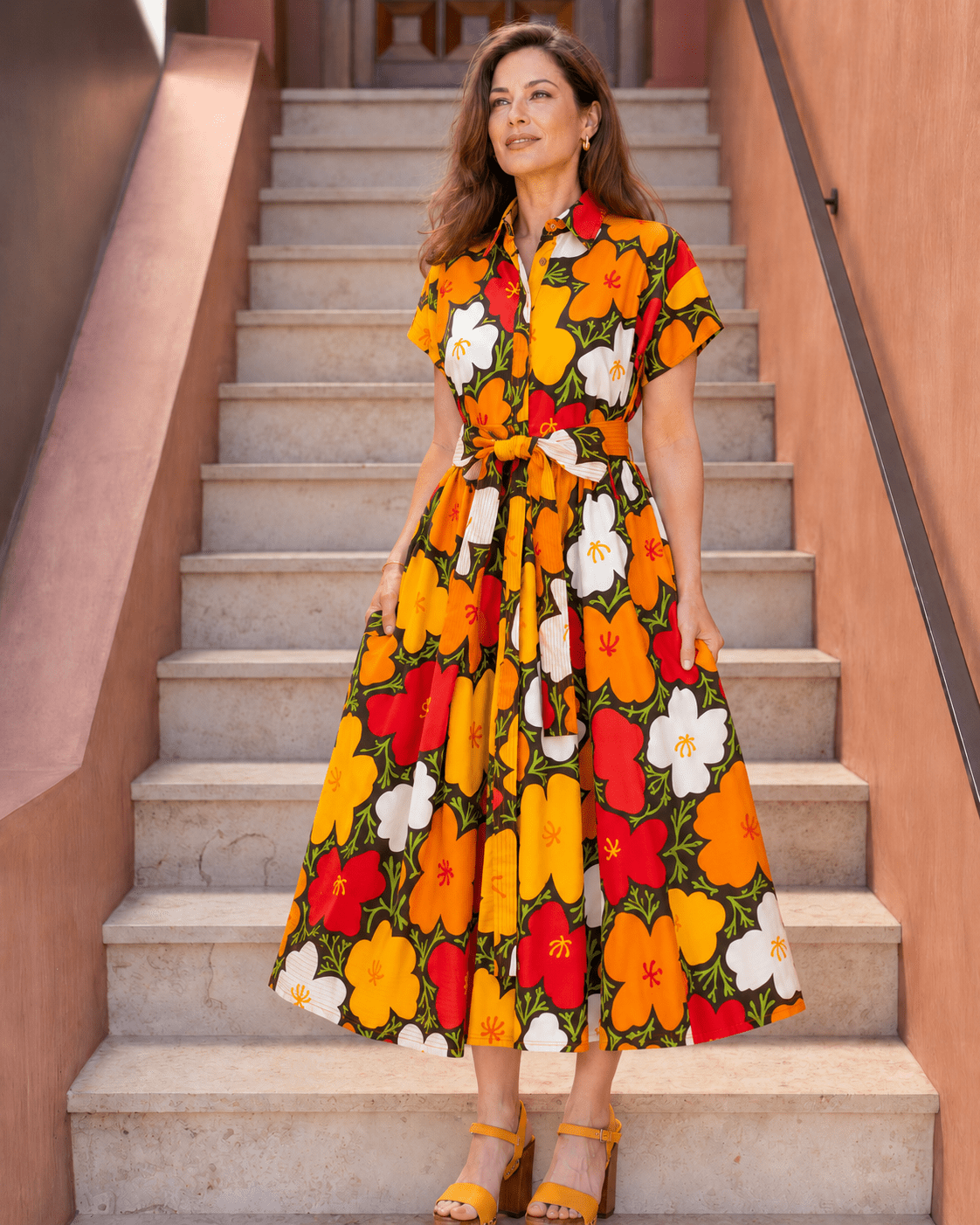 HEIDI dress California Poppy - Lesley Evers - cotton dress - Dress - heidi