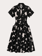 HEIDI dress Jumbo Blooms Black & Ivory - Lesley Evers-cotton dress-Dress-heidi