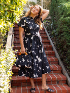 HEIDI dress Jumbo Blooms Black & Ivory - Lesley Evers - cotton dress - Dress - heidi