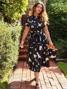 HEIDI dress Jumbo Blooms Black & Ivory - Lesley Evers - cotton dress - Dress - heidi