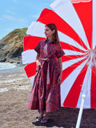 HEIDI dress Midsummer Navy and Red - Lesley Evers - cotton dress - Dress - heidi