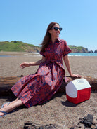 HEIDI dress Midsummer Navy and Red - Lesley Evers - cotton dress - Dress - heidi