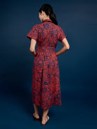 HEIDI dress Midsummer Navy and Red - Lesley Evers - cotton dress - Dress - heidi