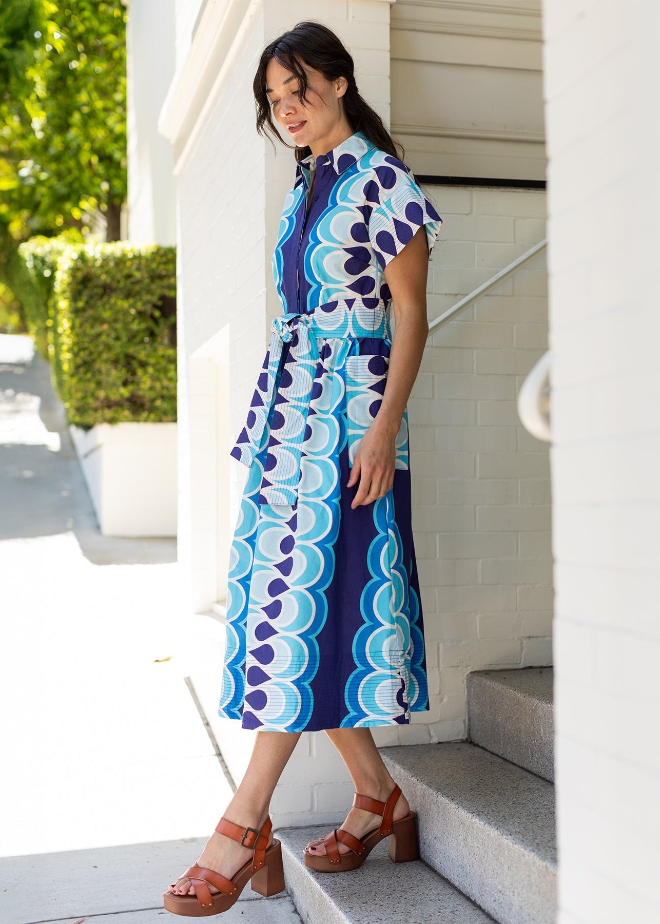 HEIDI dress Rio Blue - Lesley Evers - cotton dress - Dress - Printed Dress