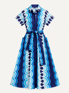 HEIDI dress Rio Blue - Lesley Evers-cotton dress-Dress-heidi