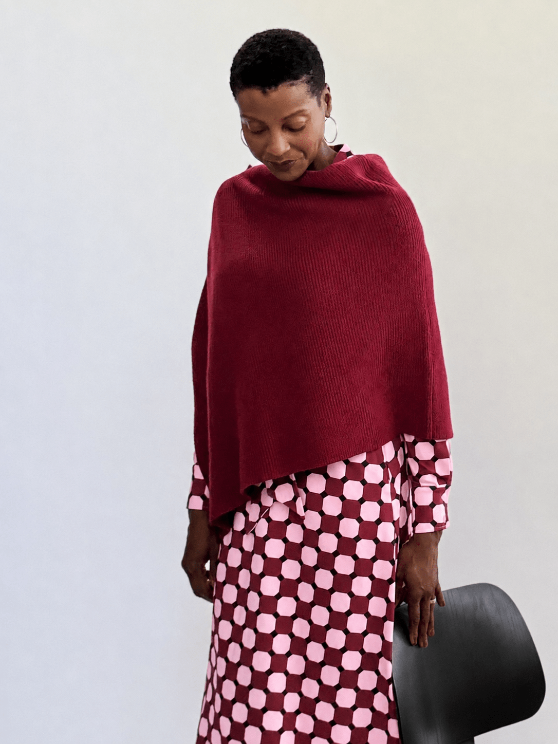 HELEN poncho Burgundy - Lesley Evers-rain poncho-Shop-Shop/All Products