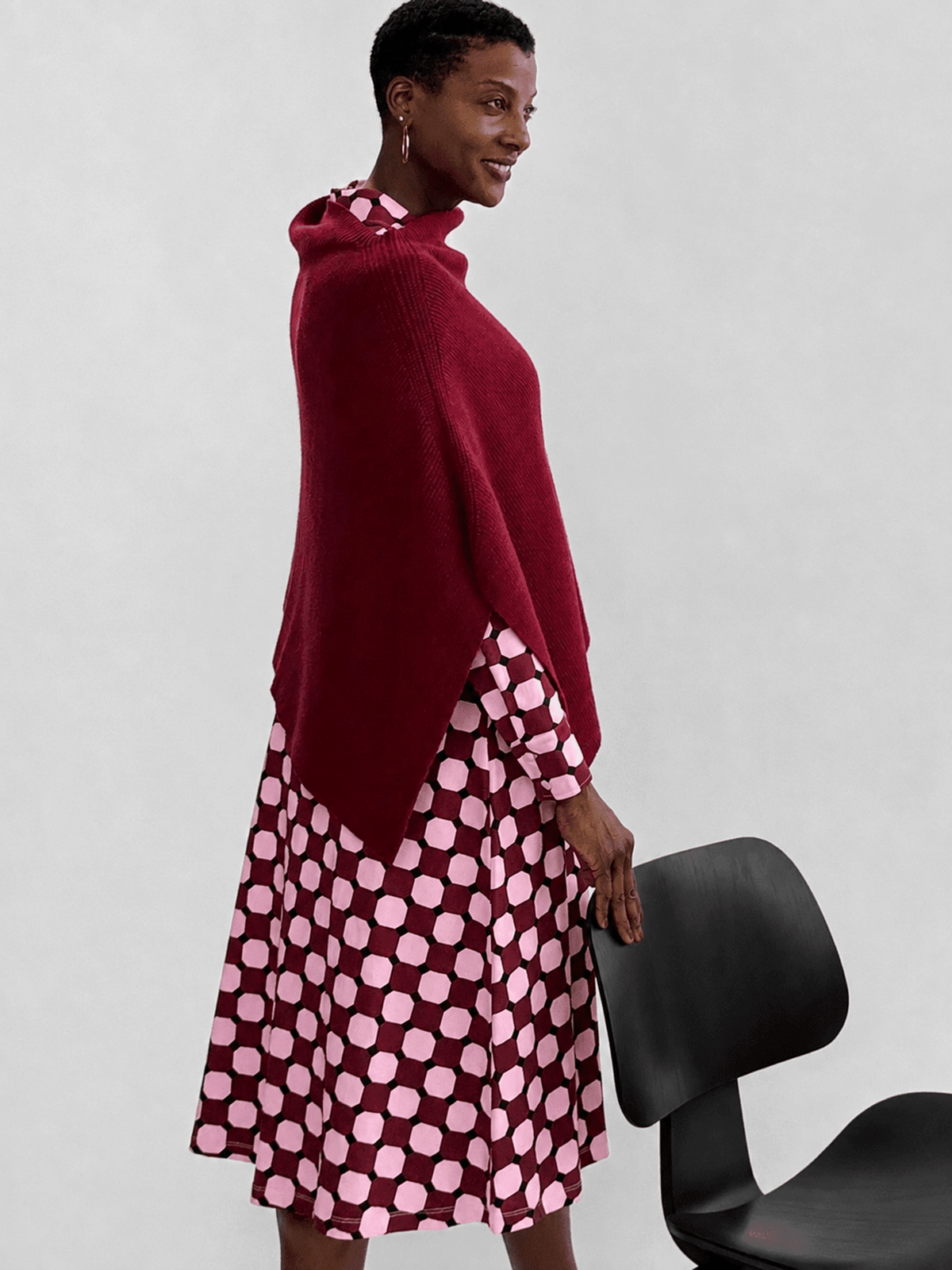 HELEN poncho Burgundy - Lesley Evers-rain poncho-Shop-Shop/All Products