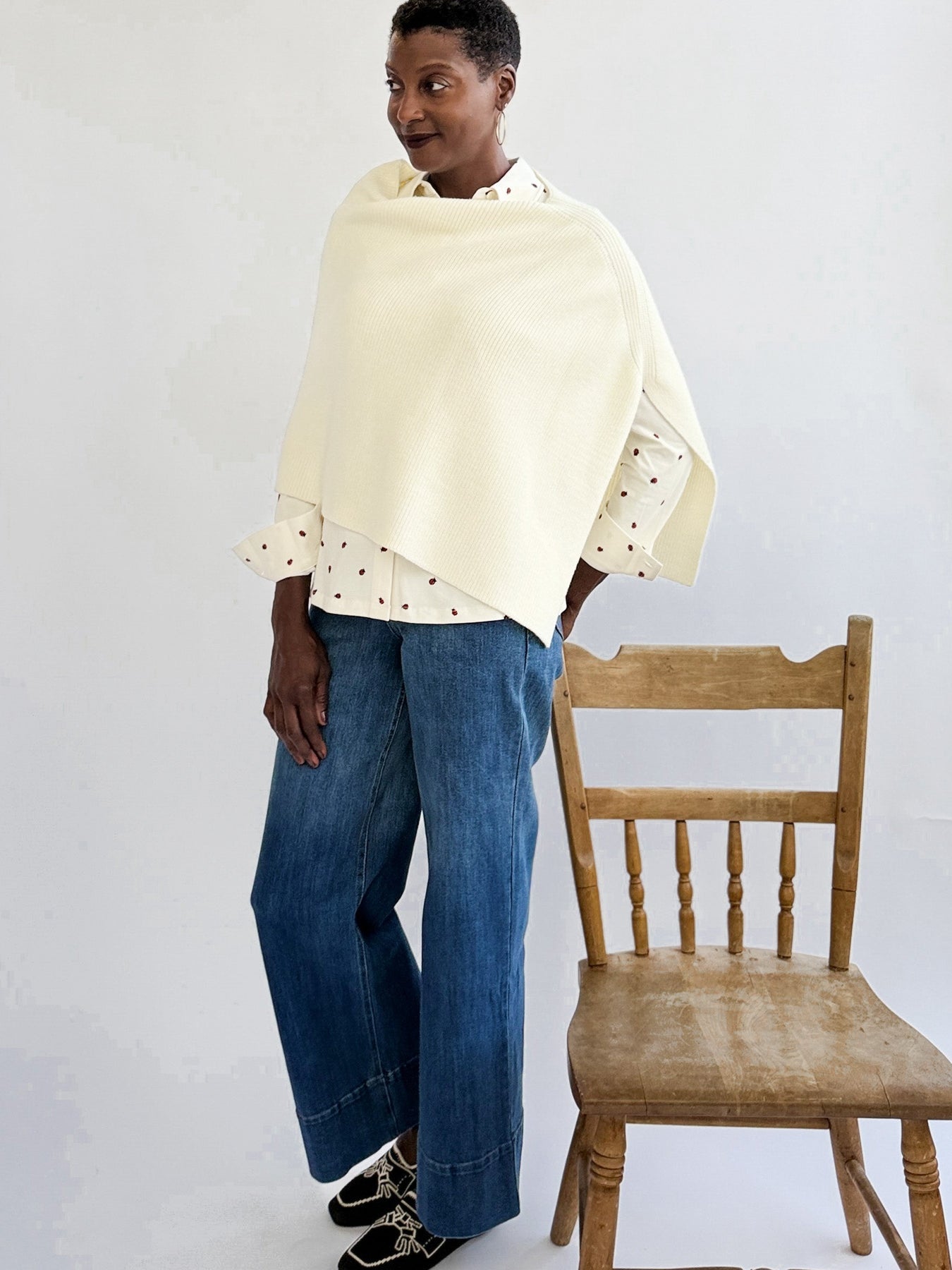 HELEN poncho Ivory - Lesley Evers-rain poncho-Shop-Shop/All Products