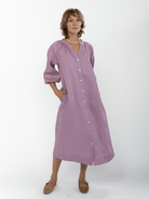 HENRIETTA dress Lilac - Lesley Evers-Dress-linen dress-new