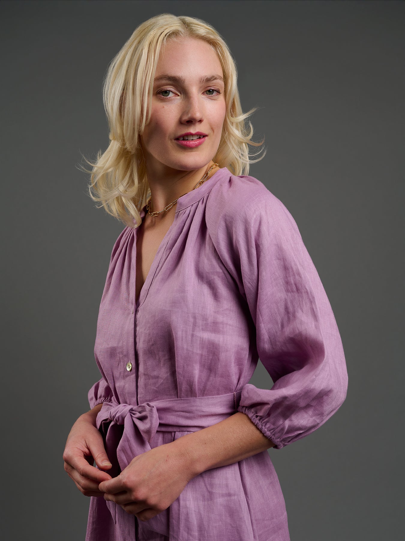HENRIETTA dress Lilac - Lesley Evers - Dress - linen dress - new